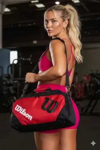 Sports And Travel Bag Black Red Hand Luggage - WILSON (1)