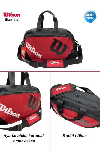 Sports And Travel Bag Black Red Hand Luggage - 4