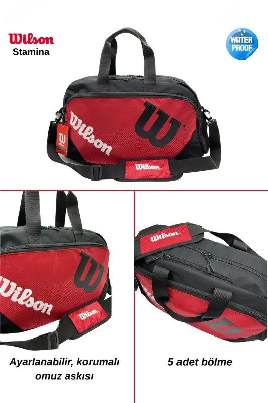 Sports And Travel Bag Black Red Hand Luggage - 4