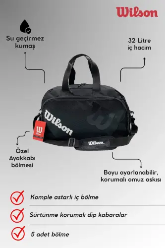 Sports Bag Black Color Sports Travel Bag-Black - 3