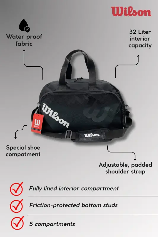 Sports Bag Black Color Sports Travel Bag-Black - 4