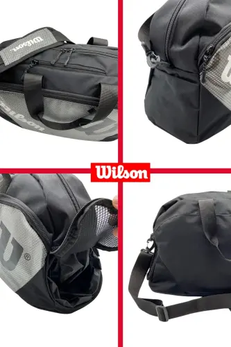 Sports Bag with Shoe Compartment Grey Gym and Travel Bag - Grey - 3