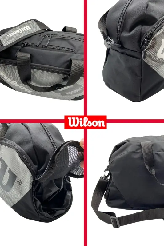 Sports Bag with Shoe Compartment Grey Gym and Travel Bag - Grey - 3