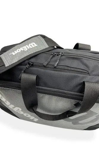 Sports Bag with Shoe Compartment Grey Gym and Travel Bag - Grey - 6