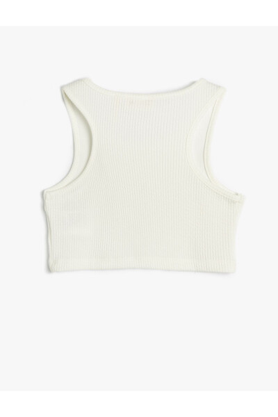 Sports half tank top, ribbed, round neck. - 5