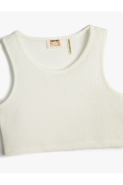 Sports half tank top, ribbed, round neck. - 6