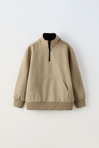 SPORTS SWEATSHIRT-Dark beige - 1