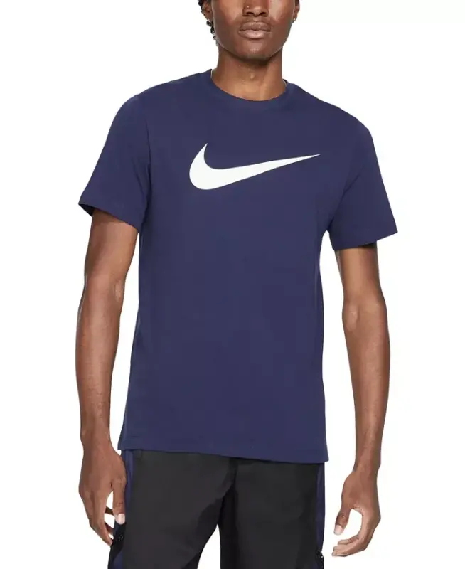 Sportswear Men's Swoosh Short-Sleeve Crewneck T-Shirt - Midnight Navy/white - NIKE