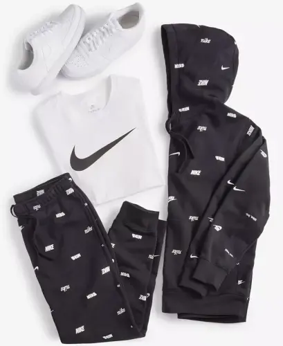 Sportswear Men's Swoosh Short-Sleeve Crewneck T-Shirt - White/Black - 4