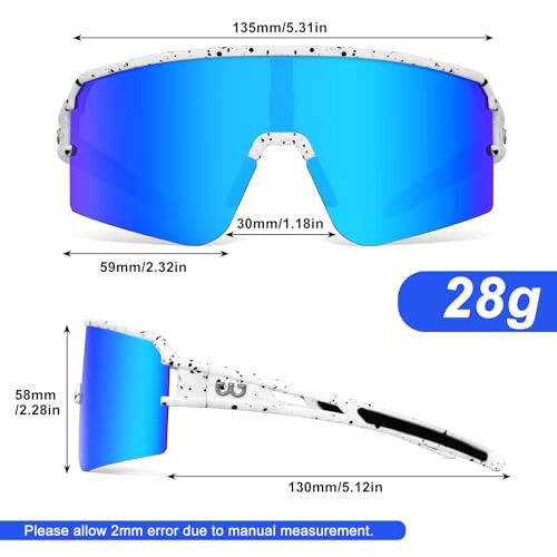 SPOSUNE Polarized Cycling Glasses for Men Women, UV400 Protection Sports Sunglasses for Baseball Running Fishing Riding - 3