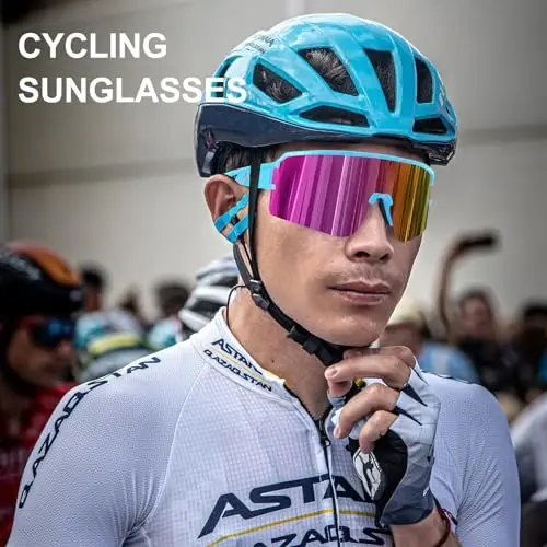 SPOSUNE Polarized Cycling Glasses for Men Women, UV400 Protection Sports Sunglasses for Baseball Running Fishing Riding - 5