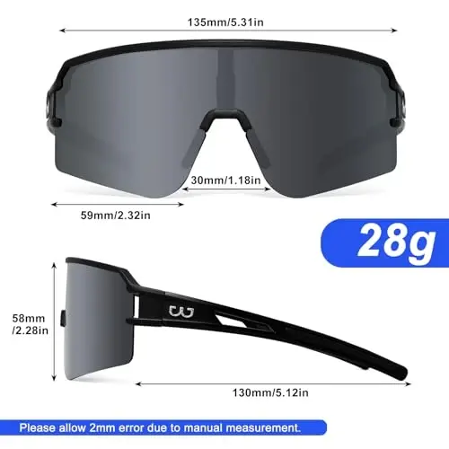 SPOSUNE Polarized Cycling Glasses for Men Women, UV400 Protection Sports Sunglasses for Baseball Running Fishing Riding - 5