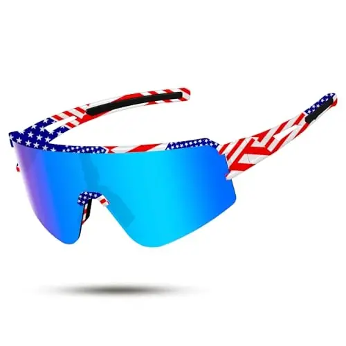 SPOSUNE Polarized Cycling Glasses for Men Women, UV400 Protection Sports Sunglasses for Baseball Running Fishing Riding - 1