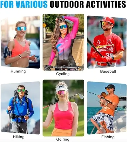SPOSUNE Polarized Cycling Glasses for Men Women, UV400 Protection Sports Sunglasses for Baseball Running Fishing Riding - 6