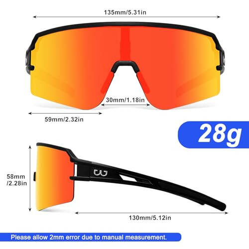 SPOSUNE Polarized Cycling Glasses for Men Women, UV400 Protection Sports Sunglasses for Baseball Running Fishing Riding - 5