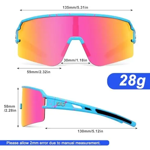 SPOSUNE Polarized Cycling Glasses for Men Women, UV400 Protection Sports Sunglasses for Baseball Running Fishing Riding - 3