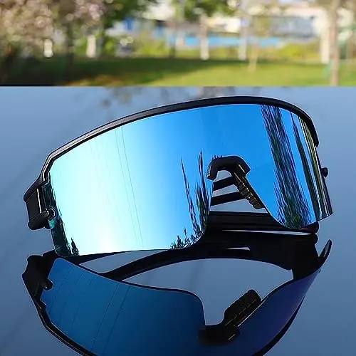 SPOSUNE Polarized Cycling Glasses for Men Women, UV400 Protection Sports Sunglasses for Baseball Running Fishing Riding - 3