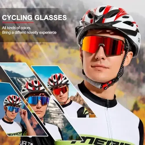 SPOSUNE Polarized Cycling Glasses for Men Women, UV400 Protection Sports Sunglasses for Baseball Running Fishing Riding - 2