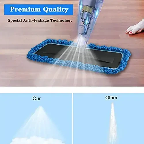 Spray Mop for Floor Cleaning with 3pcs Washable Pads - Wet Dry Microfiber Mop with 800 ml Refillable Bottle for Kitchen Wood Floor Hardwood Laminate Ceramic Tiles Floors Dust Cleaning - 4