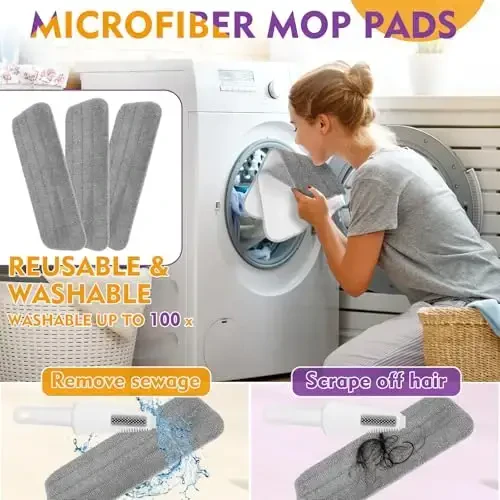 Spray Mop for Floor Cleaning with Washable Reusable Pads - Microfiber Wet Dry Mop with 800 ml Refillable Bottle,Dust Mops with Sprayer for Hardwood Laminate Vinyl Tile - 6