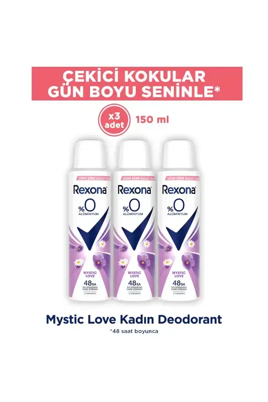 Спрей-дезодорант для женщин Mystic Love 0% алюминия 48 часов защиты от пота и запаха 150 мл X3 - 1