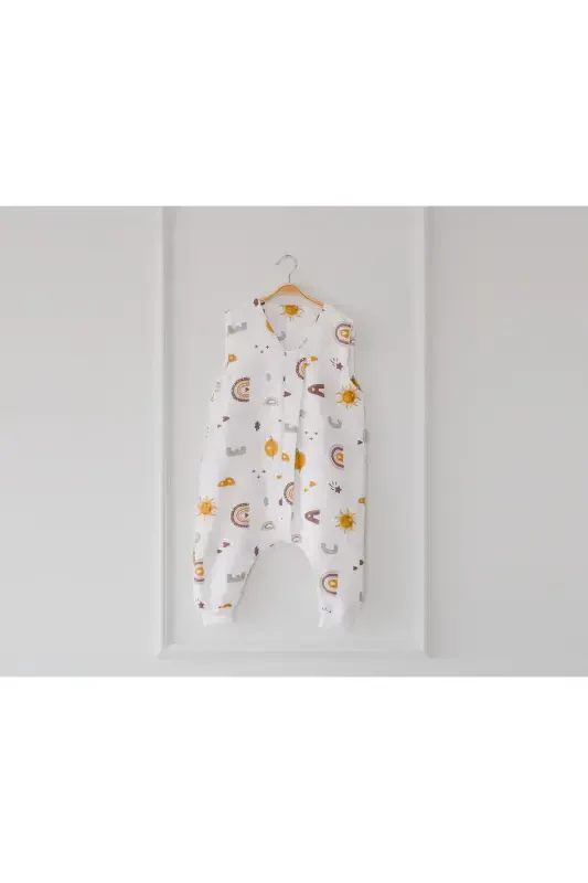 Spring Children's Sleeping Bag, Organic Cotton Muslin Baby Sleeping Bag, Double Layer Sleeveless Sleepsuit - 4