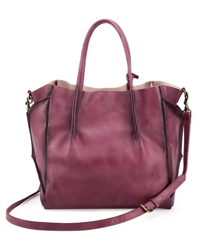 Sprout Land Extra-Large Leather Tote Bag - Orchid - 5