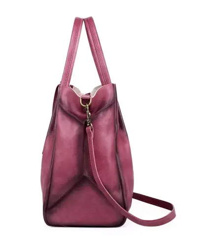 Sprout Land Extra-Large Leather Tote Bag - Orchid - 6