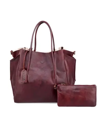 Sprout Land Extra-Large Leather Tote Bag - Rusty Red - 1