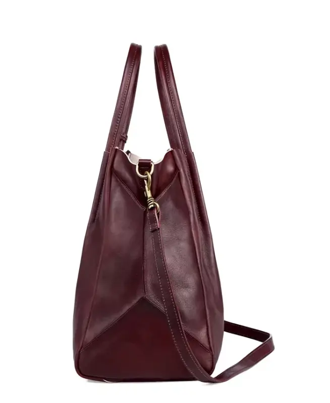 Sprout Land Extra-Large Leather Tote Bag - Rusty Red - 2