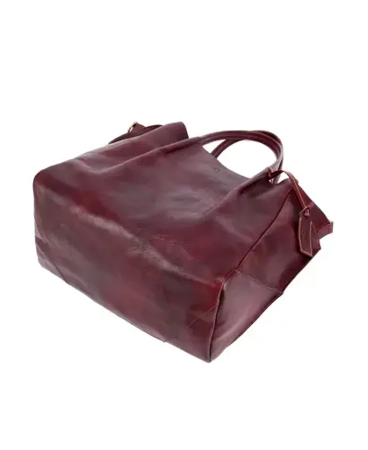 Sprout Land Extra-Large Leather Tote Bag - Rusty Red - 3