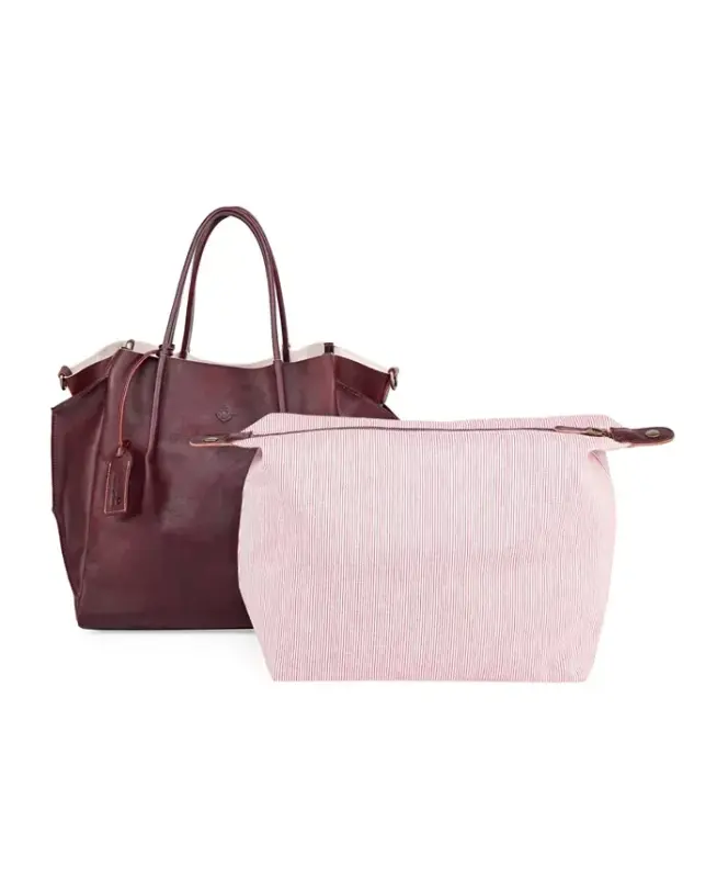 Sprout Land Extra-Large Leather Tote Bag - Rusty Red - 8