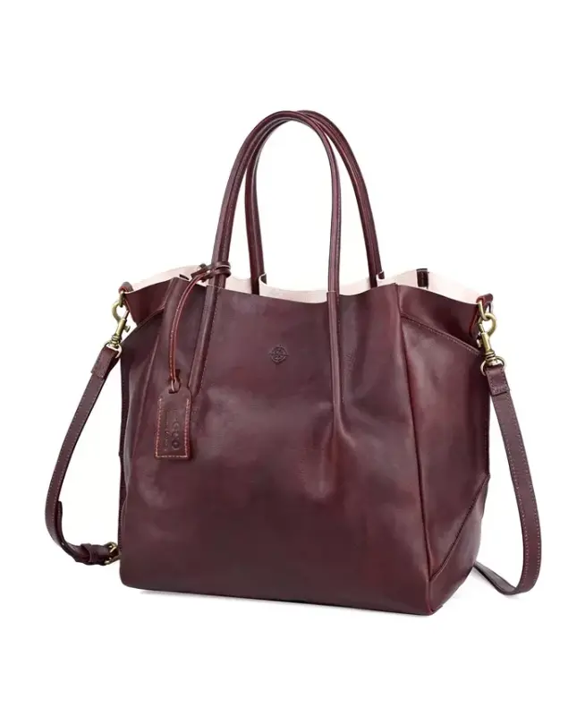 Sprout Land Extra-Large Leather Tote Bag - Rusty Red - 9