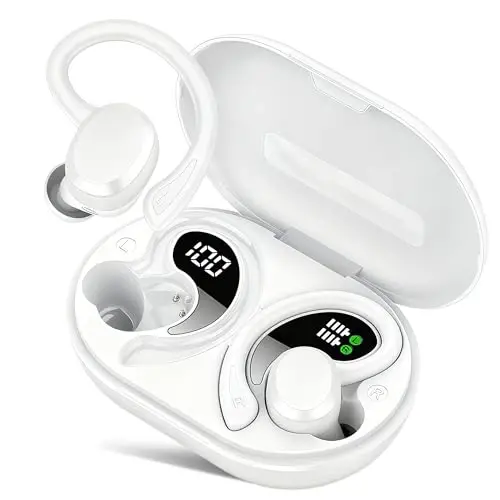 sprtoybat Wireless Earbuds, 2025 New Bluetooth 5.4 Headphones Sport Earphones with 68Hrs Playtime LED Display ENC Noise Cancelling Mic, IPX7 Waterproof Over Ear Ear Buds with Hook for Sports/Running - 1