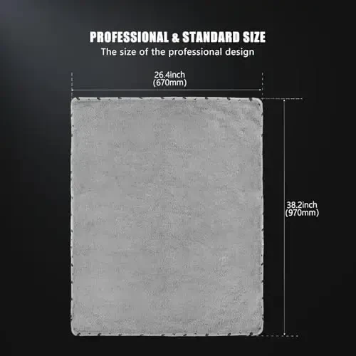 SPTA Absorbent and Soft Microfiber Towels for Cars, 1Pack Large Microfiber Drying Towel Without Scratches or Water Spots, 26.4 x 38.2 inch, Grey-MT035 - 3