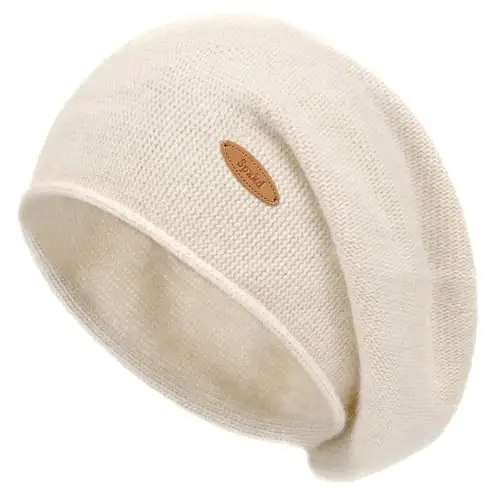 spxkd Slouchy Knit Beanie Hats for Women Winter Warm CasModazoneere Knitted Wool Hats Soft Ski Cap Ladies Beanies Chemo Hat - SPXKD