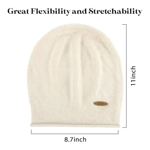 spxkd Slouchy Knit Beanie Hats for Women Winter Warm CasModazoneere Knitted Wool Hats Soft Ski Cap Ladies Beanies Chemo Hat - 3