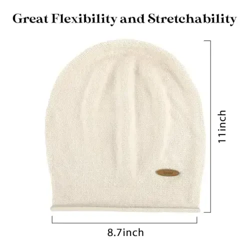 spxkd Slouchy Knit Beanie Hats for Women Winter Warm CasModazoneere Knitted Wool Hats Soft Ski Cap Ladies Beanies Chemo Hat - 3
