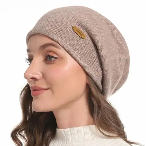 spxkd Slouchy Knit Beanie Hats for Women Winter Warm CasModazoneere Knitted Wool Hats Soft Ski Cap Ladies Beanies Chemo Hat - 1