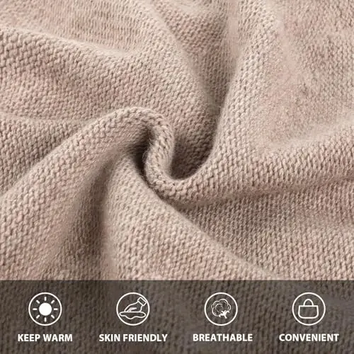 spxkd Slouchy Knit Beanie Hats for Women Winter Warm CasModazoneere Knitted Wool Hats Soft Ski Cap Ladies Beanies Chemo Hat - 4