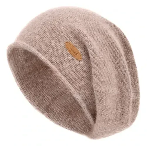 spxkd Slouchy Knit Beanie Hats for Women Winter Warm CasModazoneere Knitted Wool Hats Soft Ski Cap Ladies Beanies Chemo Hat - SPXKD