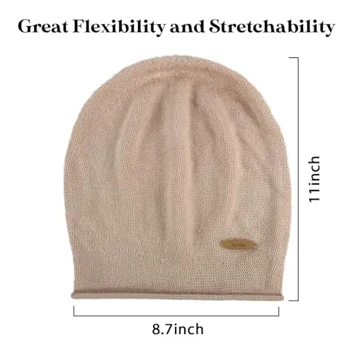 spxkd Slouchy Knit Beanie Hats for Women Winter Warm CasModazoneere Knitted Wool Hats Soft Ski Cap Ladies Beanies Chemo Hat - 3