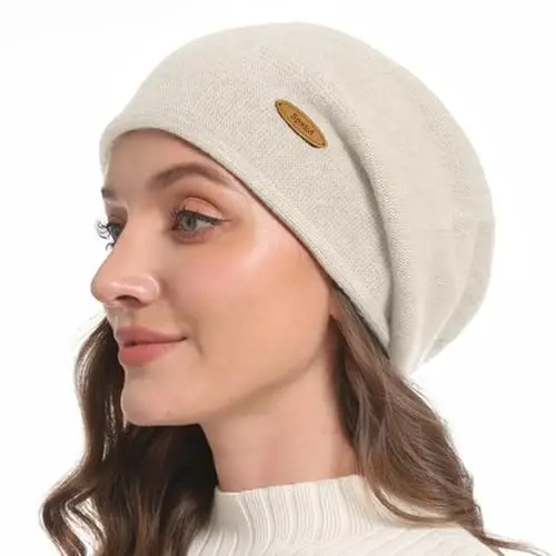 spxkd Slouchy Knit Beanie Hats for Women Winter Warm CasModazoneere Knitted Wool Hats Soft Ski Cap Ladies Beanies Chemo Hat - 2
