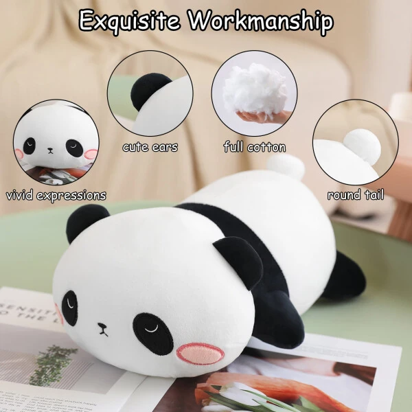 SQEQE Weighted Panda Plush Cute Soft Pillow Toy Gift for Kids 23.6 Inch, 3.1 lbs - SQEQE (1)