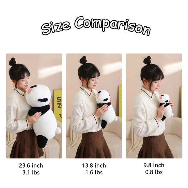 SQEQE Weighted Panda Plush Cute Soft Pillow Toy Gift for Kids 23.6 Inch, 3.1 lbs - 5
