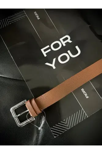 Square Basic Women's Trouser Belt, Jacket Belt, Dress Belt, Shirt Belt-TOBACCO - 3