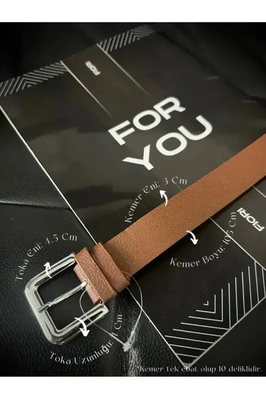 Square Basic Women's Trouser Belt, Jacket Belt, Dress Belt, Shirt Belt-TOBACCO - 4