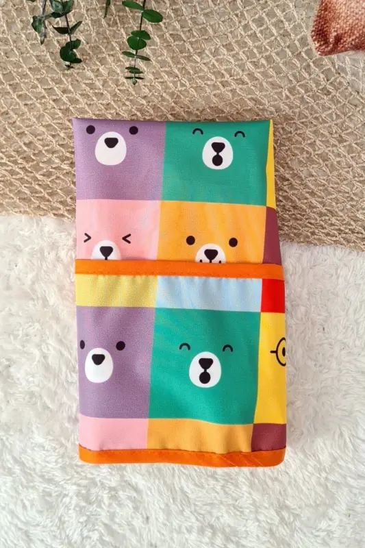 Square Bears Patterned Waterproof Unisex Activity Mat - 9