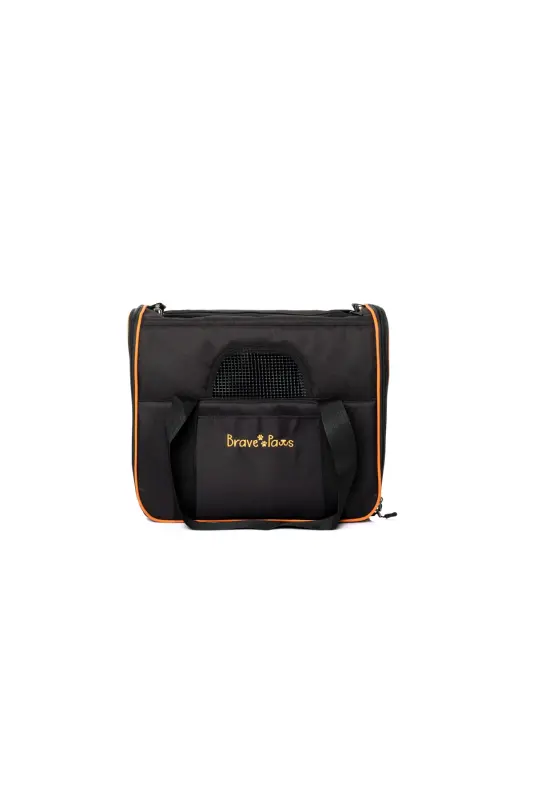 Square Model Durable Plastic Mesh Cat and Dog Carrier Bag-Black - 5