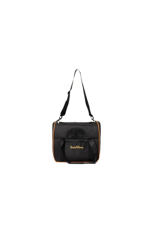 Square Model Durable Plastic Mesh Cat and Dog Carrier Bag-Black - 4